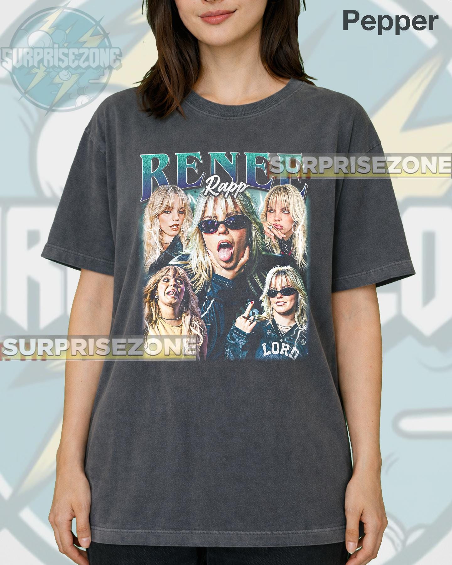 T-shirt Oversize « Bite Me » – Coupe Unisexe, Thème Renee Rap, Couleur Blanc, Sans étiquettes