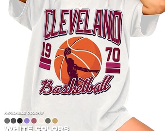 Cleveland Basketball 90s Graphic Shirts, Cleveland Fans Tee Gifts, Basketball Game Day Comfort Colors 1717 Unisex T-Shirt