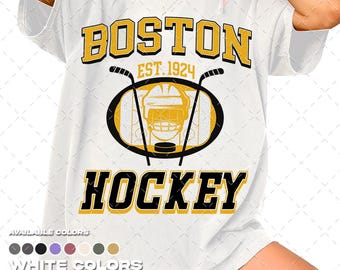 T-shirt Vintage Boston Bruins Dessin Animé Homme - Blanc Manches Courtes Coton - NG2675