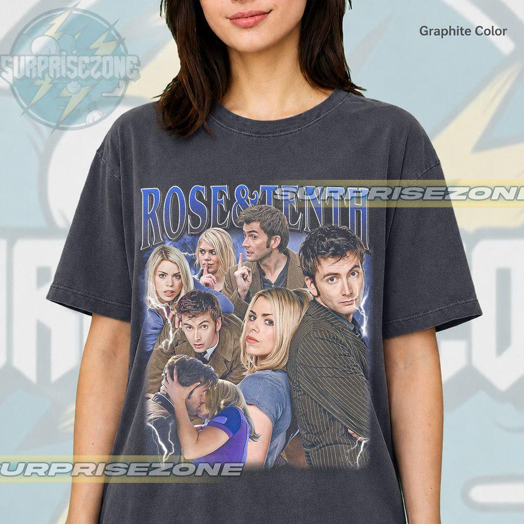 Rose and Tenth Doctor Doctor Who Unisex Softstyle Vintage Shirt, Gift ...