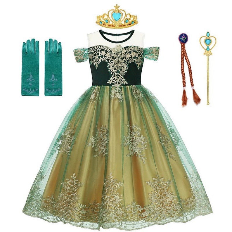 2020 Newest Frozen 2 Green Summer Anna Princess Dress Costume | Etsy