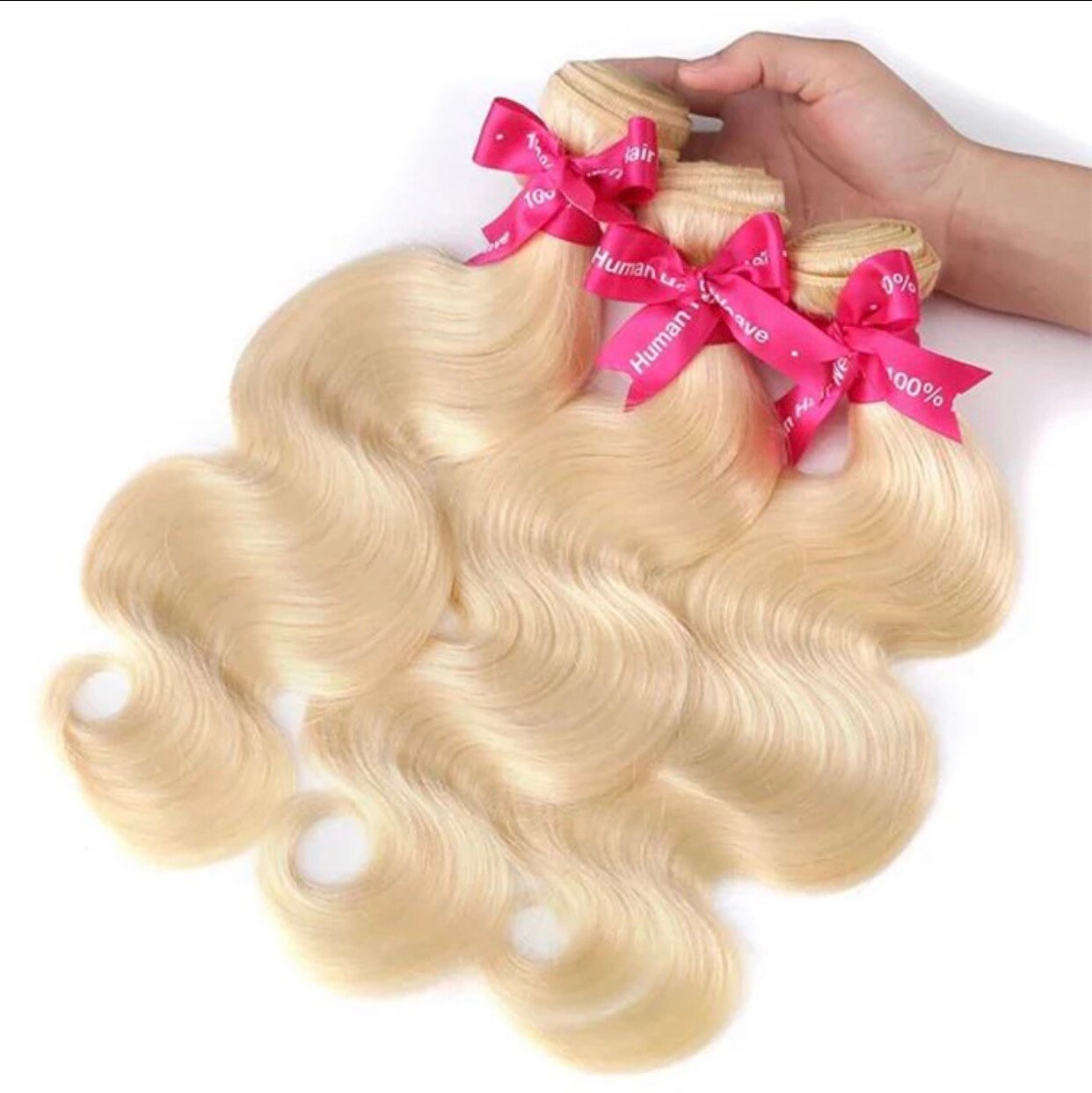Blonde Brazilian Wavy Hair Bundles 100 Human Hair Weave Extension Bundles Remy Virgin Hair Bundles 100 Grams Per Bundle 10a Gifts For Her