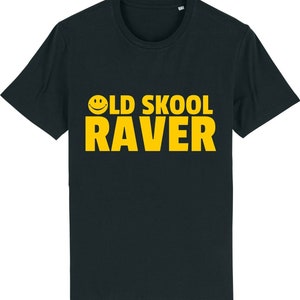 Old skool raver mens t-shirt clubbing dj rave retro dance festival acid house