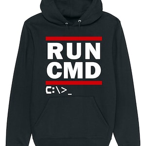Run cmd hoodie funny computer programmer geek nerd code developer gift idea