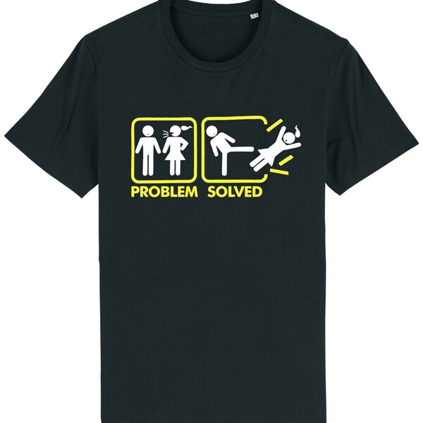 Problem solved break up t-shirt funny joke divorced gift present idea for him