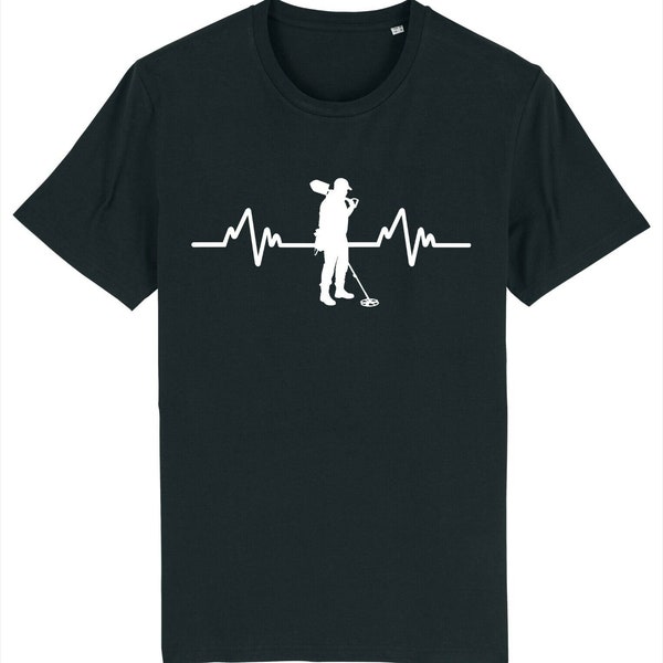 Heartbeat metal detecting detector treasure hunter t-shirt