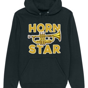 Horn star hoodie funny french horn player hornist musician joke novelty gift