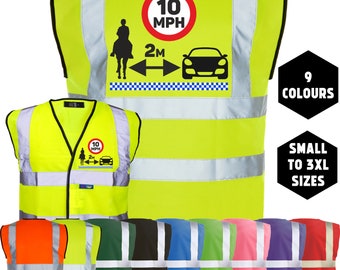 Equine hi-vis give space slow down horse equestrian rider safety vest tabard