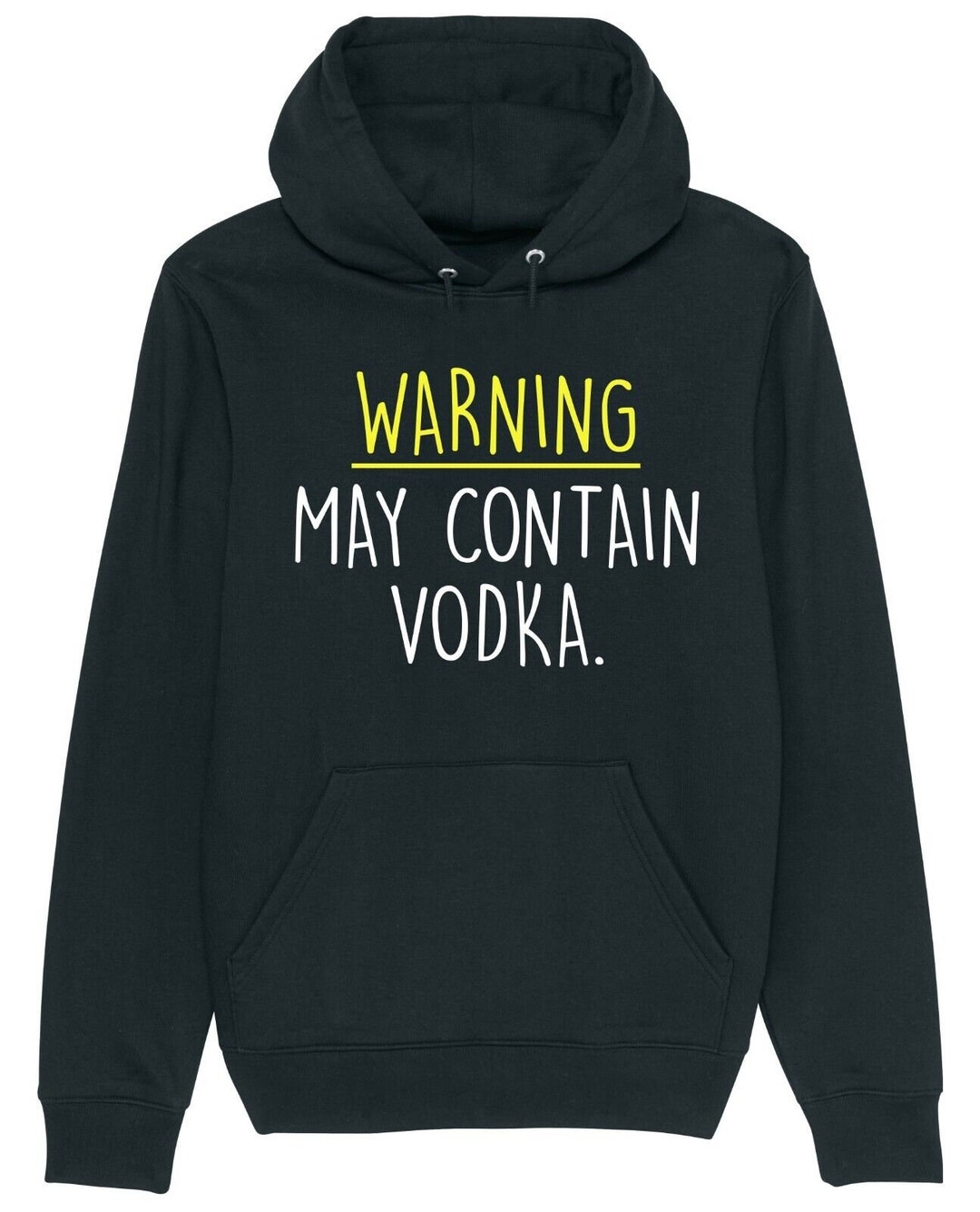 Warning May Contain Vodka Hoodie Funny Novelty Alcohol Joke Etsy