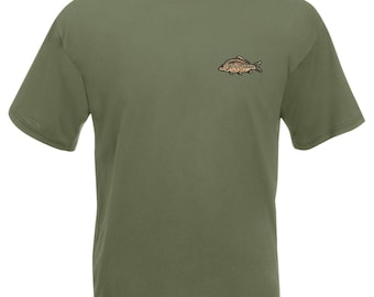 Carp fishing embroidered t-shirt common/mirror/specimen logo