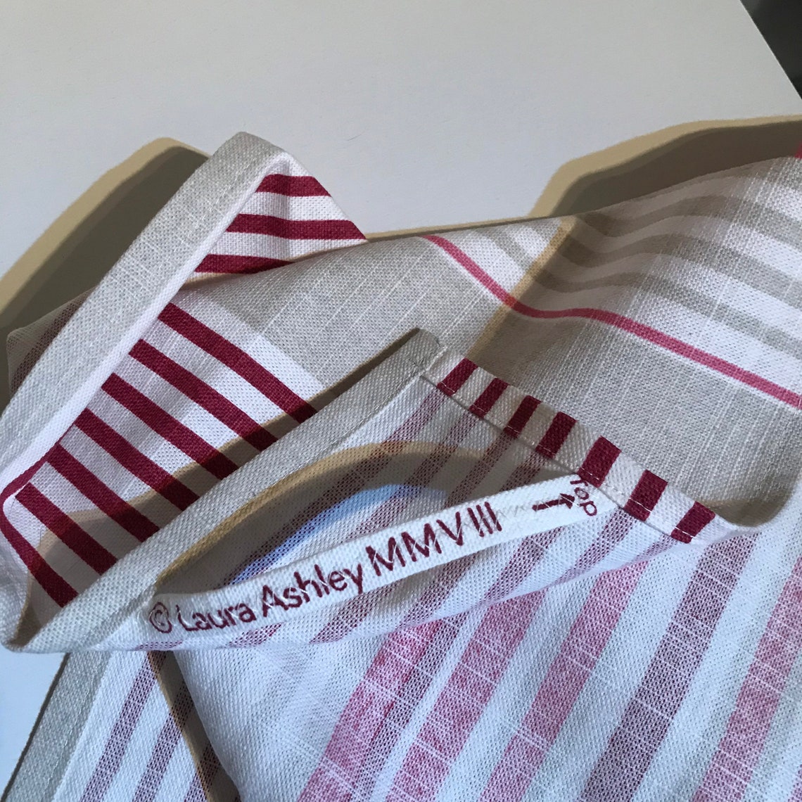 Vintage Laura Ashley hand made tea towels with hanging loop Etsy