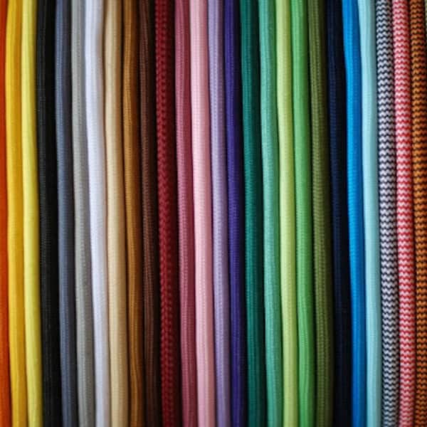 Textilcable coloré (2 ou 3 fils) - plus de 70 couleurs et motifs