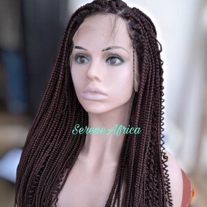 Boho Braid Wig, Box Braid Wig, Lace Front Wig, Braid With Curls, Wig For Black Women