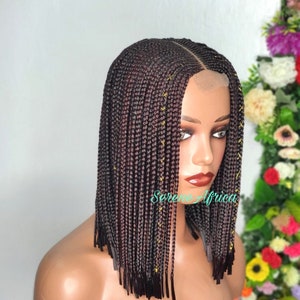 Short Braided Wig, Braided Wigs, Box Braid Wigs With Loose Ends, Wigs For Black Women, Box Braid Wig, African Braid Wigs, Nigerian Braid Wig