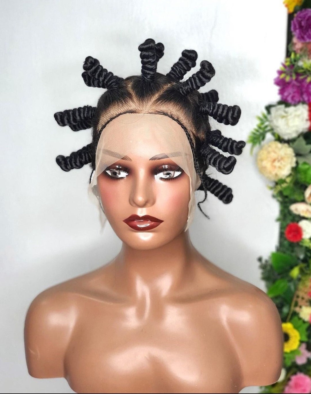 Bantu Knots Braided Wig, Full Lace Braid Wig, Braid Wig, Bantu Knot Wig