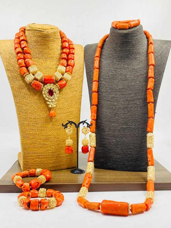 African Coral Beads Bride Complete Set Coral Beads Wedding Jewelry Accessories Nigerian Edo Igbo Brides Accessories A Etsy Canada