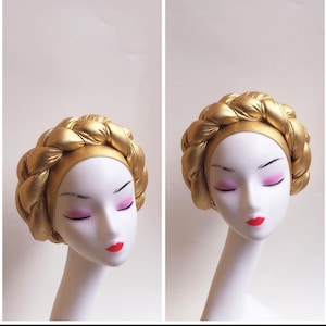 Turbante africano, turbante trenzado, envoltura de cabeza africana para mujeres, gorra de turbante, sombrero de quimioterapia, sombrero de alopecia