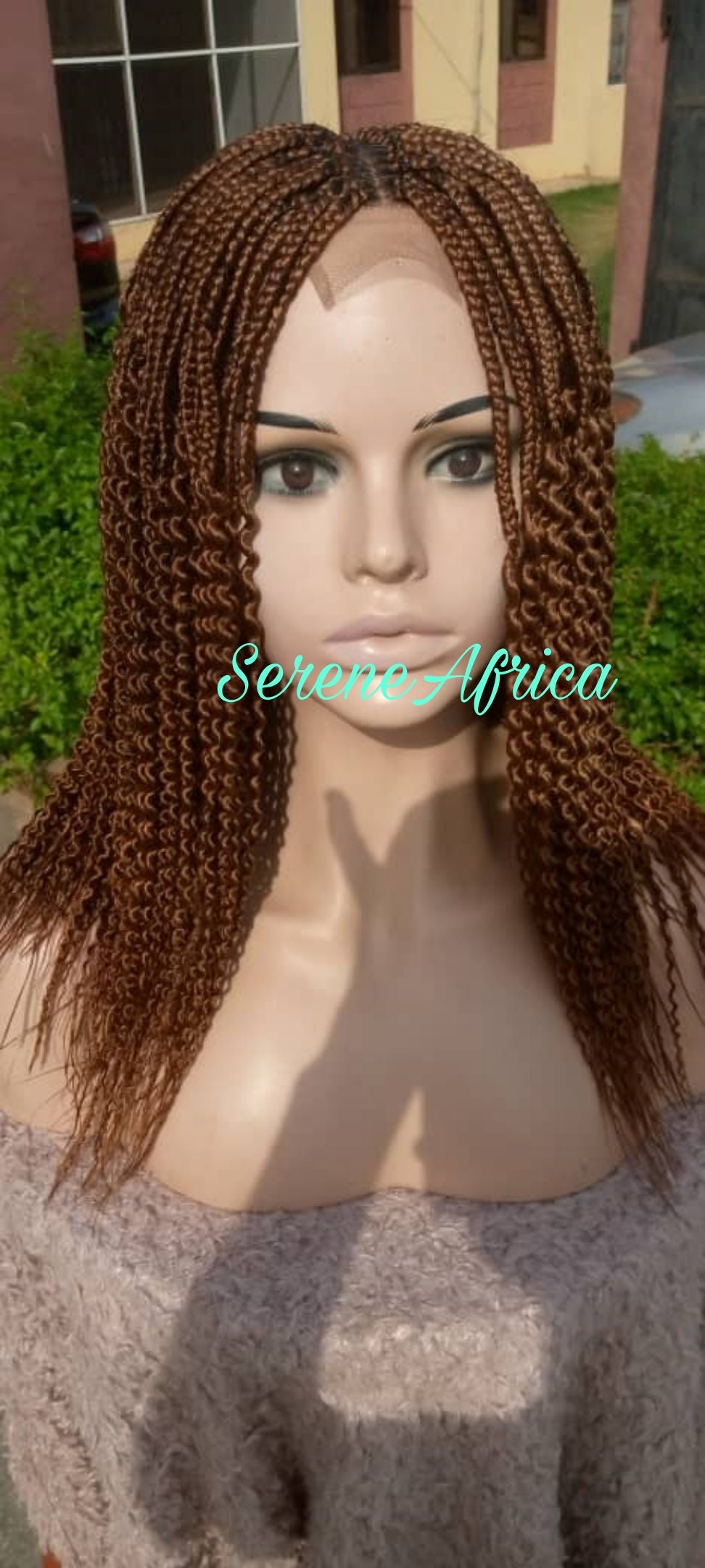 Short Box Braid Wig Watermelon Braid Lace Closure Braid Wig Etsy
