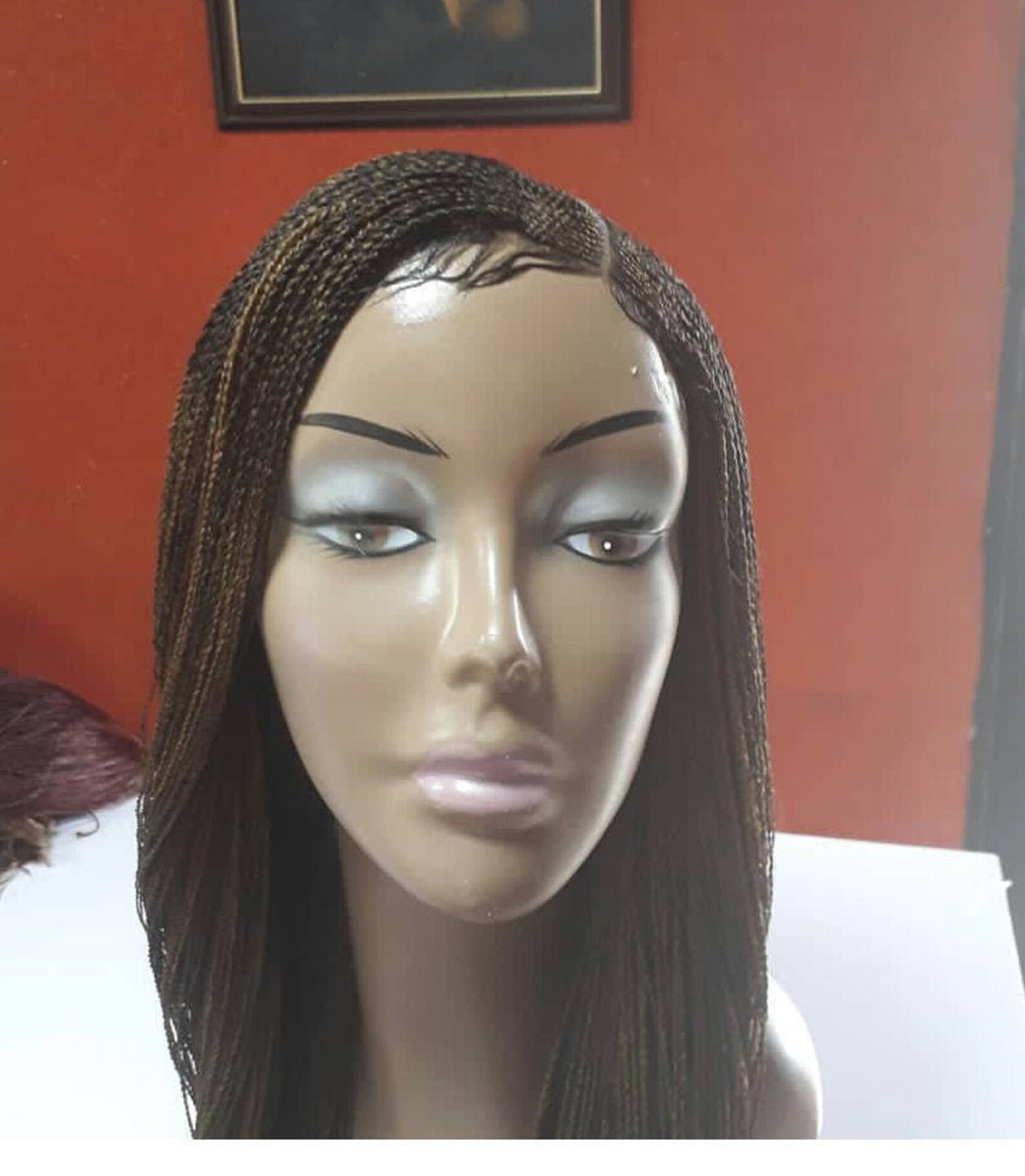 Braid Wig for Black Women, Cornrow Wig, Box Braid Wig, Ghana Weave