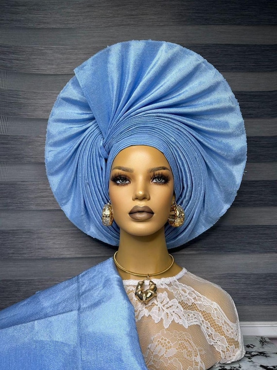 Handmade African Cap Headtie For Nigerian Wedding Aso Oke Auto
