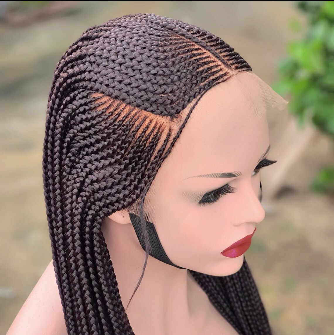 Braid Wig for Black Women Cornrow Wig Box Braid Wig Ghana Etsy