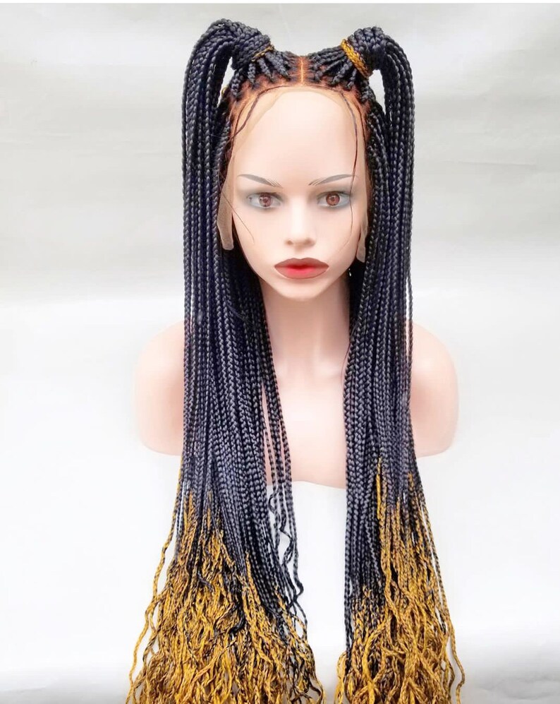 Box Braided Wig Braid Wig Wig for Black Women Lace Front Etsy