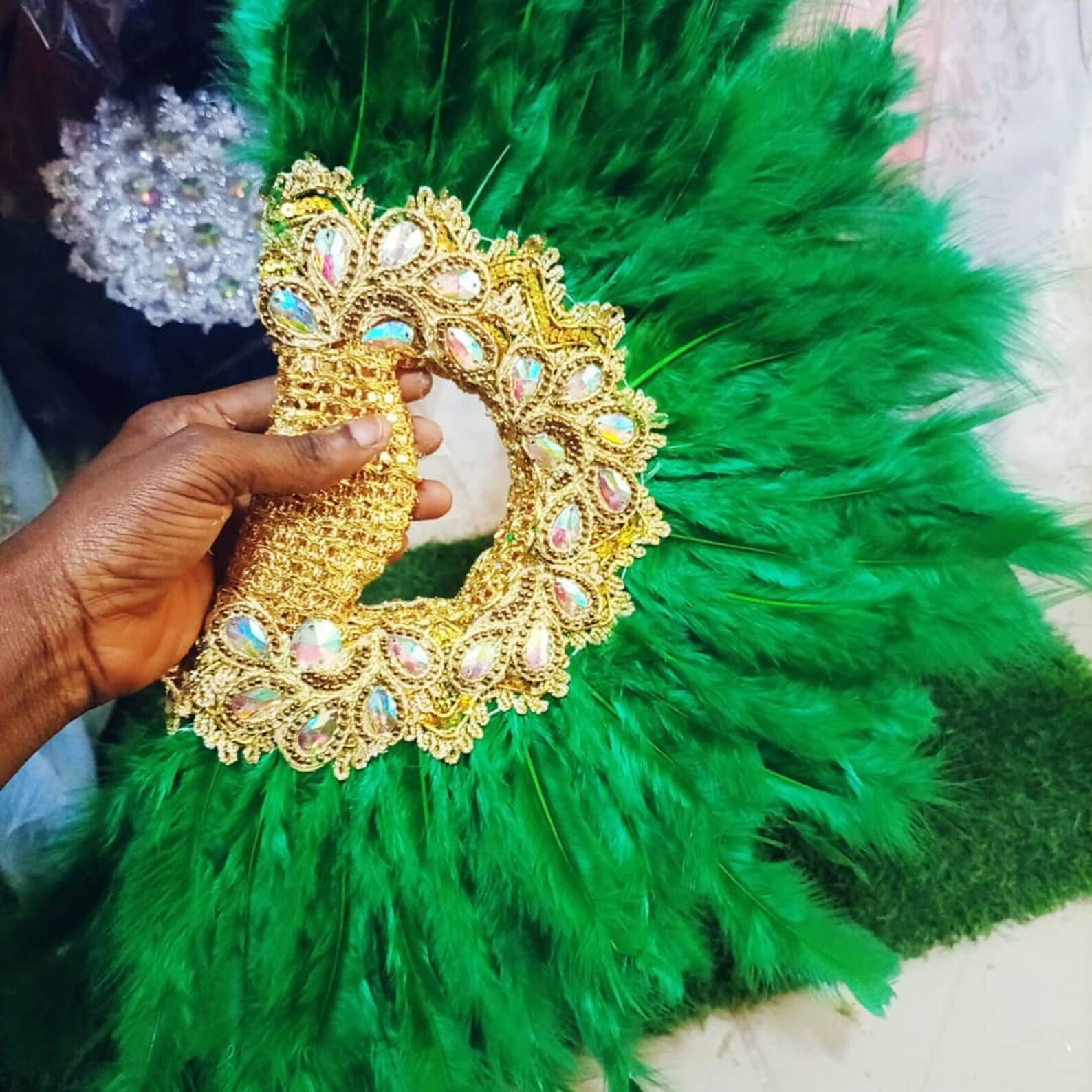 Semicircle Bridal Handfan African Traditional Wedding Etsy