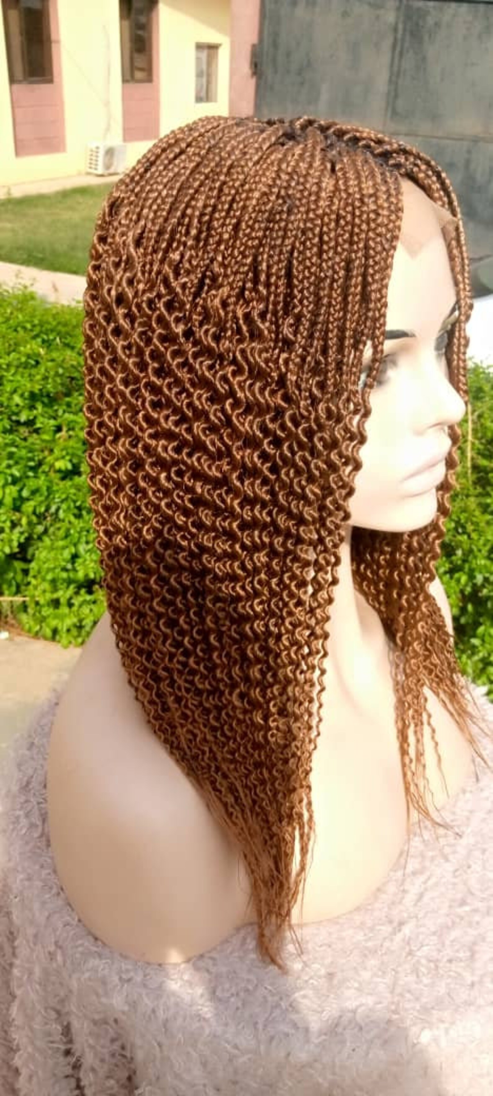 Short Box Braid Wig Watermelon Braid Lace Closure Braid Wig Etsy