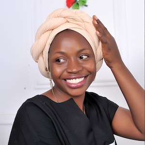 Turbante africano, turbante africano con trenzas redondas, envoltura de cabeza africana para mujeres, diadema africana, turbantes trenzados