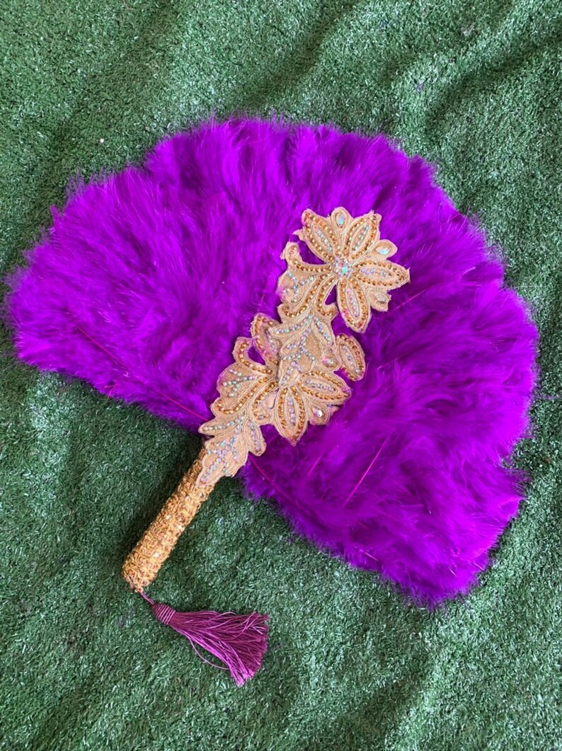 Purple Wedding Hand Fan African Traditional Bridal Handfan Etsy