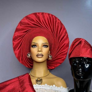 Autogele Asooke Headwrap, Pre-Tied Ready-To -Wear Gele,  African Headwrap, African Fabric Turban Headband, African Headwrap For Women