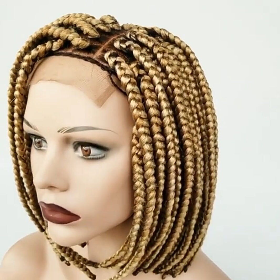 Box Braid Wig Bob Braided Wig Lace Closure Wig Wig for Etsy