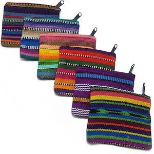 Guatemala gewebte Geldbörse, ethnische handgemachte Textiltasche für Schlüsselanhänger, kleiner 4 "x 3" Kreditkartenhalter, Boho Chic Reißverschluss Lehrer Geschenk
