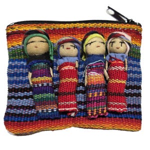 4 Sorgen Puppen in Reißverschluss Tasche Handgemacht in Guatemala Angst Relief Puppen Stress Relief Geschenk Schlaf & Ruhe Sorgen Puppen aus Guatemala
