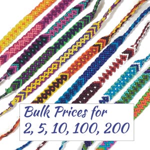 Cotton Chevron Friendship Bracelets Handmade In Guatemala, Woven Adjustable Unisex Boho Jewelry, Symbolic Gift, Bright Random Color Mix