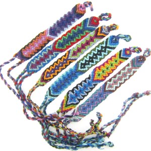 Friendship Bracelets, Handwoven Chevron Guatemalan Braided Jewelry, Adjustable Ethnic Festival Boho Accessories, Fair Trade