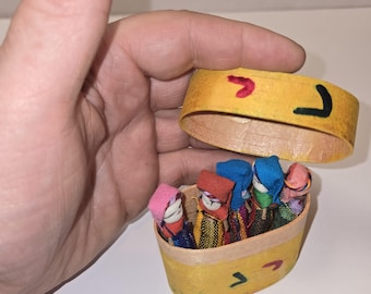 Handmade Guatemalan Worry Dolls with Box: Calming Stress Relief Folk Art Gift