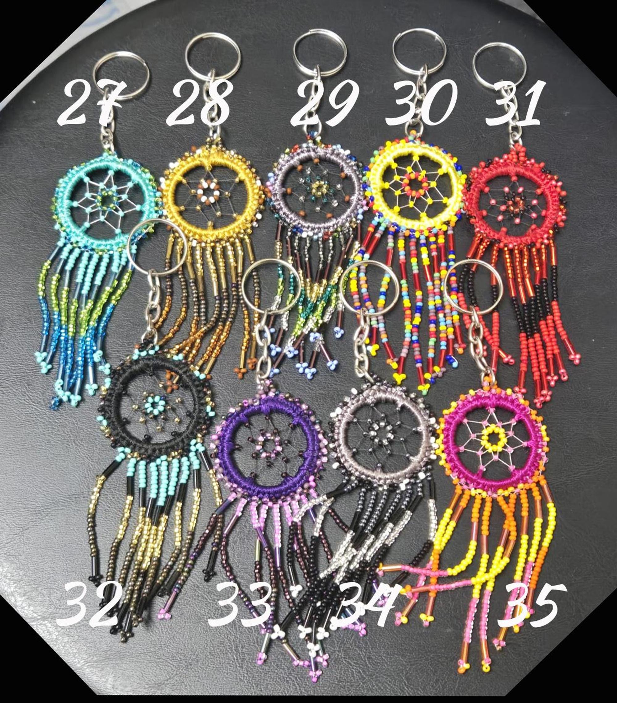 Beaded Dream Catcher Keychain, Guatemalan Artisan Travel Bag Charm