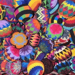 Bulk Hacky Sacks, Crocheted Footbags: Handmade with Cotton Thread