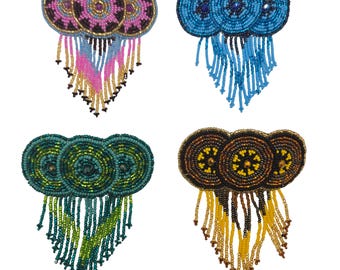 Beaded Barrette Hair Clip: Handmade Boho Mandala Design