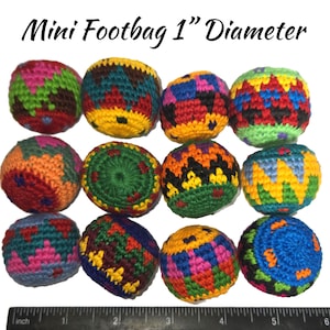 Set Of Hacky Sack Mini Footbag, 90s Style Beanbag Stress Relief, Guatemalan Fidget Toy