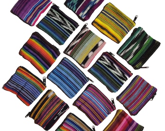 Großhandels-Satz gewebte Münzen-Geldbeutel-mehrfarbige guatemaltekische Textiltaschen-kleine Reißverschluss-Beutel-Geschenk