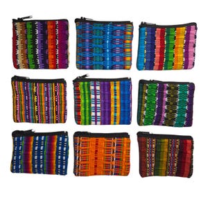 "Münzen Geldbörsen Handwerker Kreationen mit Traditionellen ""Waben"" Guatemaltekischen Stoff 4 "x 3" Weihnachten Gifted Artikel