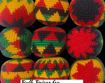 Saco de hacky rasta, saco de fútbol reggae, puf estilo Bob Marley, malabarismo jamaicano para aliviar el estrés