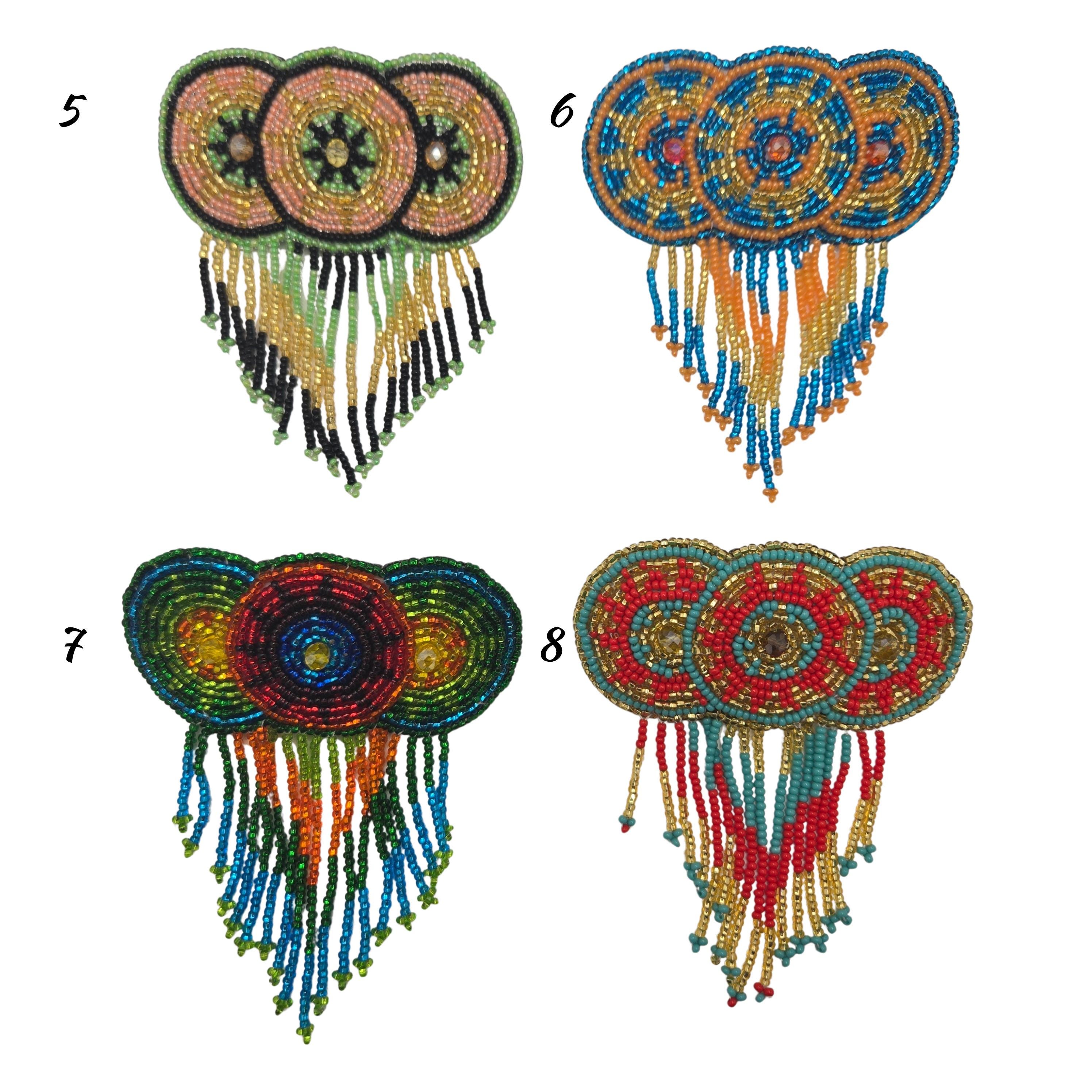 ?Handmade Beaded Hair Barrette Boho Mandala Wood Hair Pin Colorful Artisan Bun Amazon.com : La Vivia Handmade Beaded Hair Barrette with  main image 3