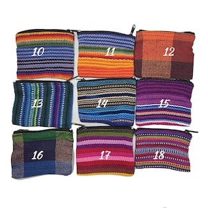 Woven Ikat Coin Purse: Guatemalan Jaspe Fabric, Boho Hippie Style