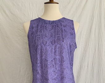 Vintage 90's DBY Ltd. Purple Snake Skin Print Mini Dress