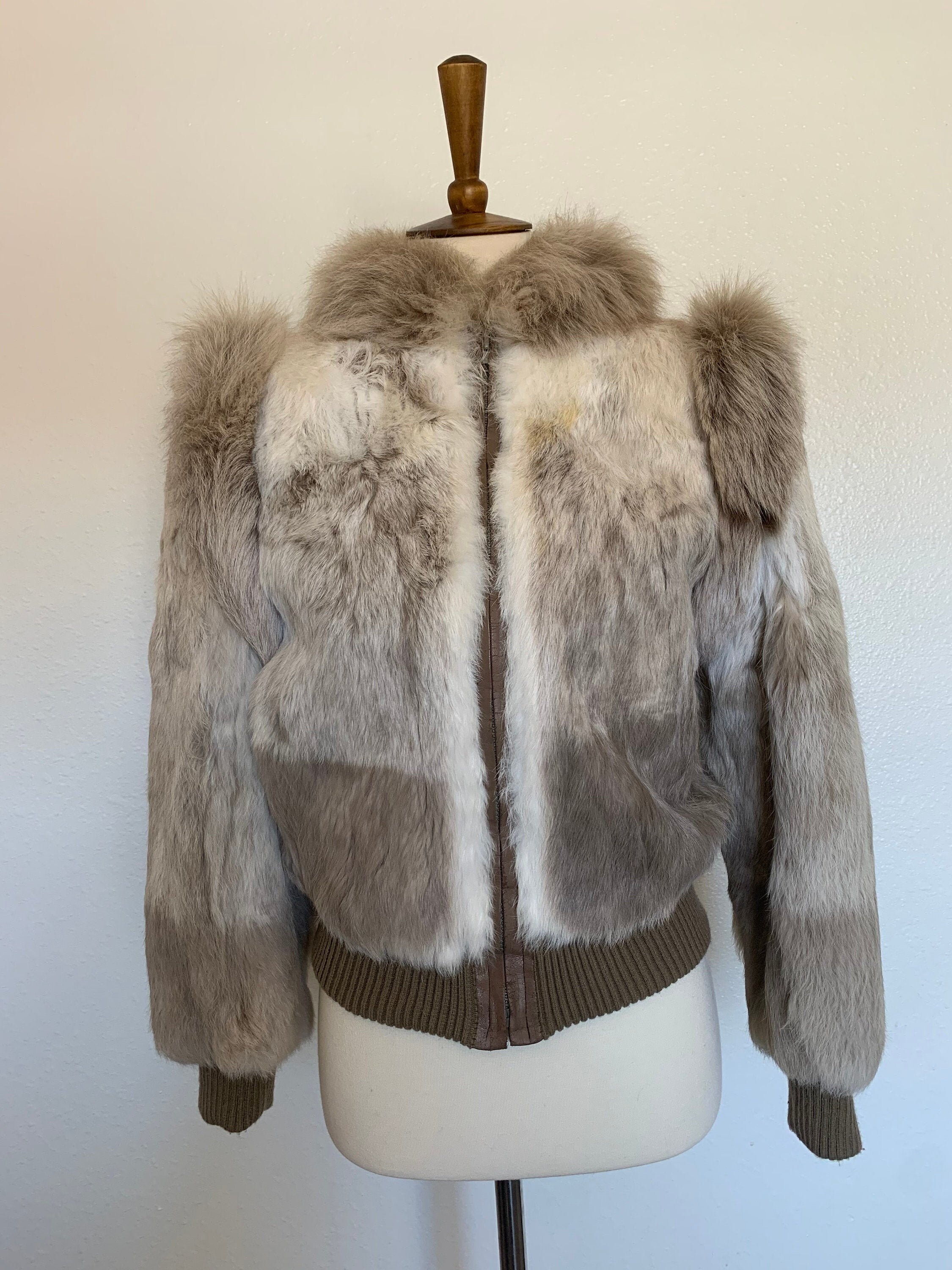 rabbit fur bomber jacket