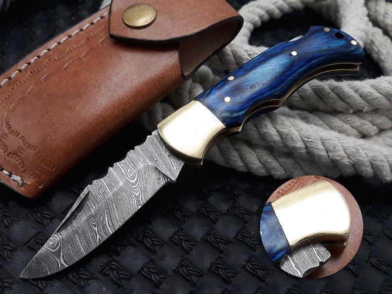 Personalized Handmade Damascus Custom Bowie El Paso store Mall Knife Pocket Folding