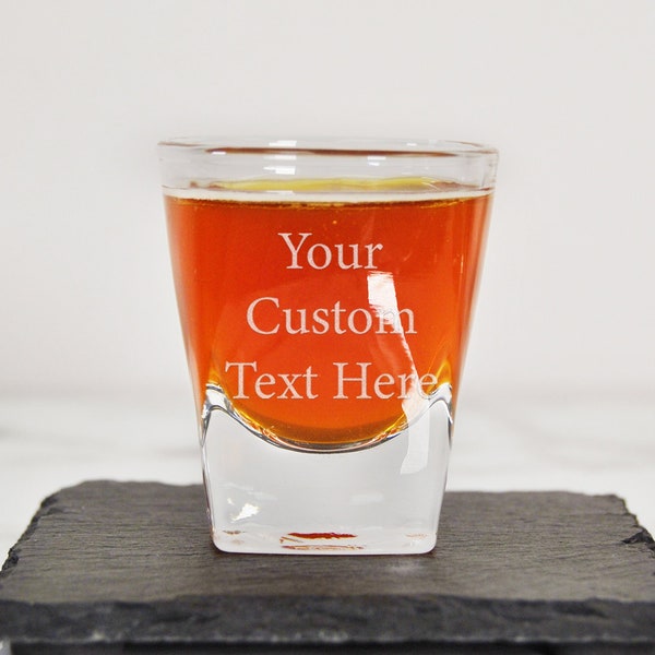 Custom Text Shot Glasses Bulk | Personalized Shot Glass | Great for Birthdays, Bachelorette Party, Bachelor Party or Wedding Favors